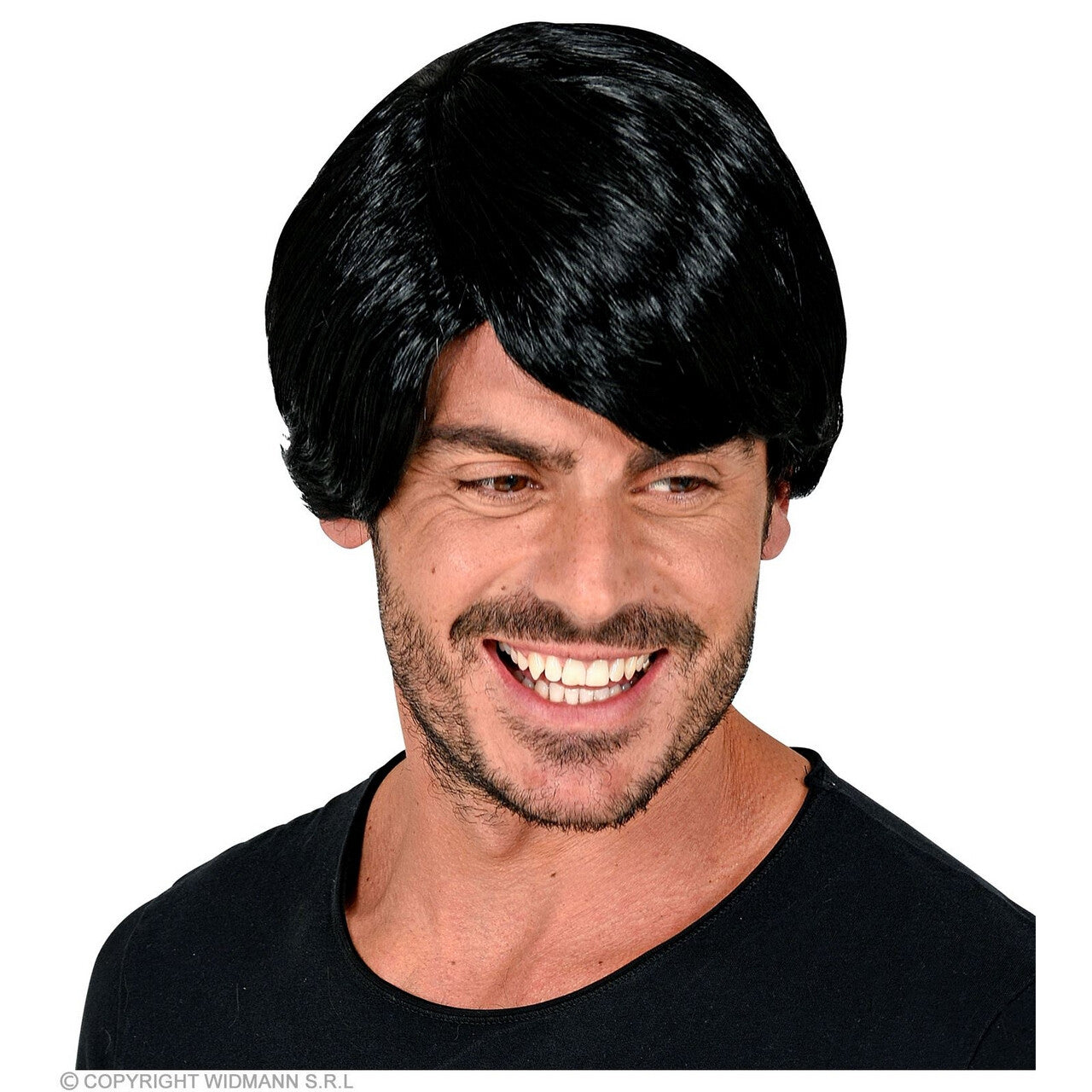 Op deze afbeelding zie je een Accessoires, van het merk Widmann. Dave Wave Pruik Zwart