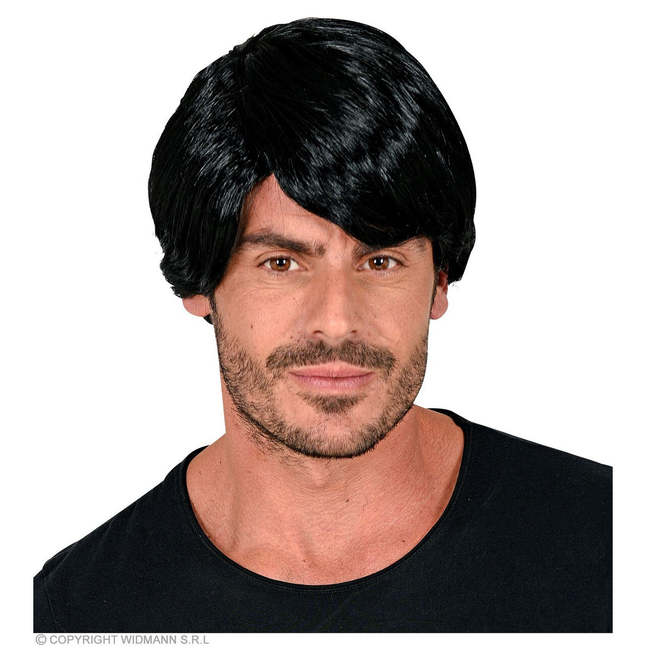 Op deze afbeelding zie je een Accessoires, van het merk Widmann. Dave Wave Pruik Zwart