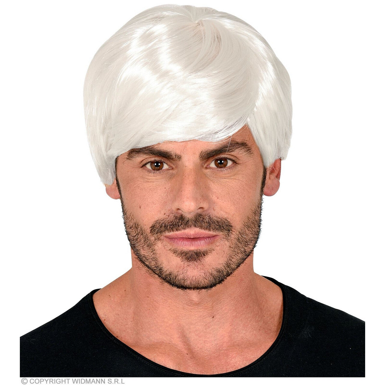 Op deze afbeelding zie je een Accessoires, van het merk Widmann. Hemels Witte Pruik Alfred 60s