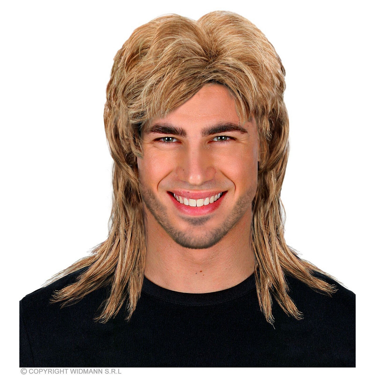 Op deze afbeelding zie je een Accessoires, van het merk Widmann. 80s Pruik Freddy
