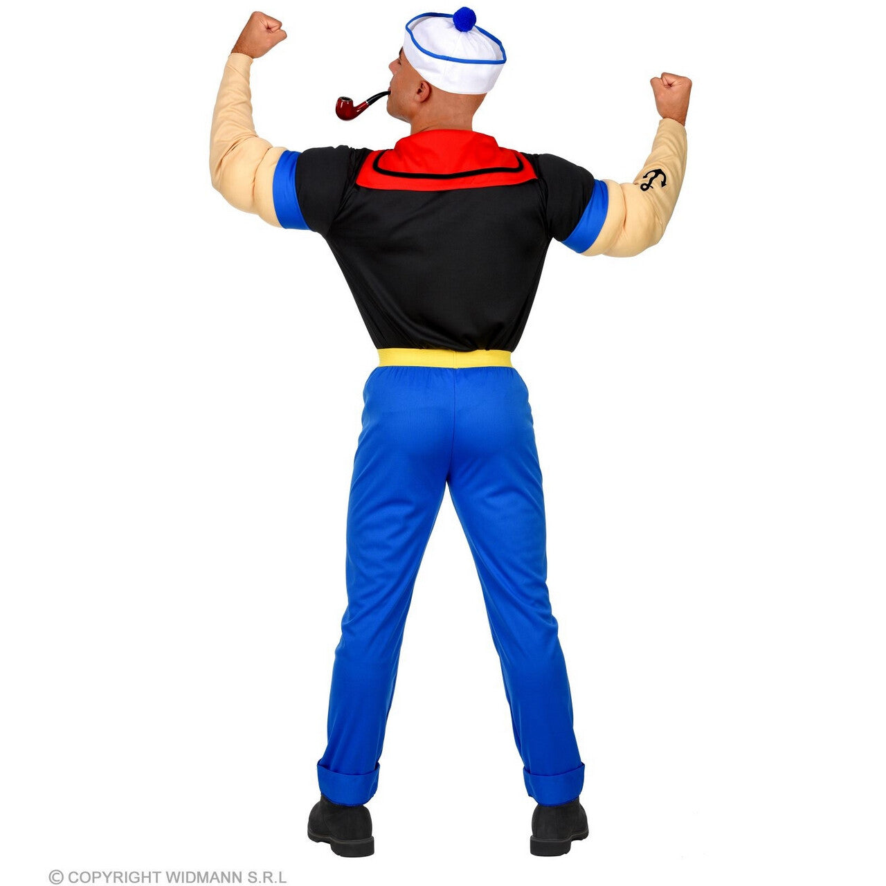 Op deze afbeelding zie je een Kostuums, van het merk Widmann. Spierballen Zeeman De Super Matroos Kostuum