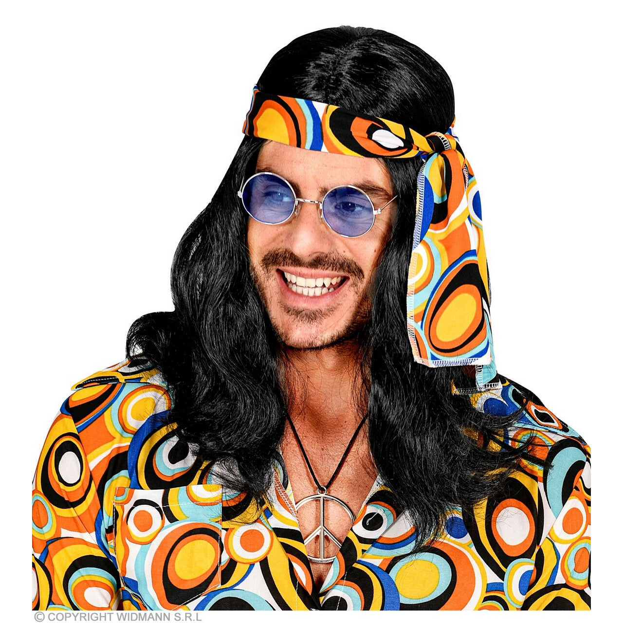 Op deze afbeelding zie je een Accessoires, van het merk Widmann. 70sdisco Pruik Met Hoofdband Zwart