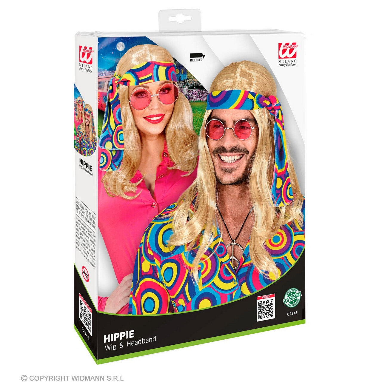 Op deze afbeelding zie je een Accessoires, van het merk Widmann. 70s Disco Pruik Met Hoofdband Blond