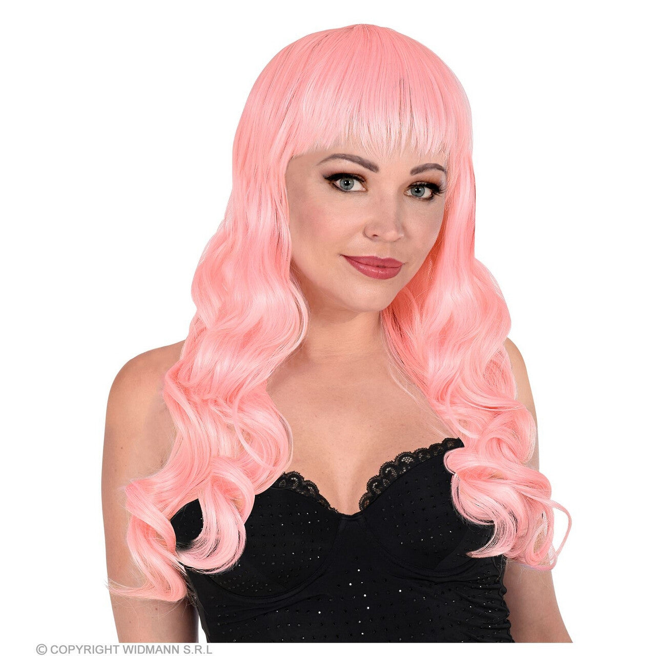Op deze afbeelding zie je een Accessoires, van het merk Widmann. Pruik Bella Von Meerjung, Roze