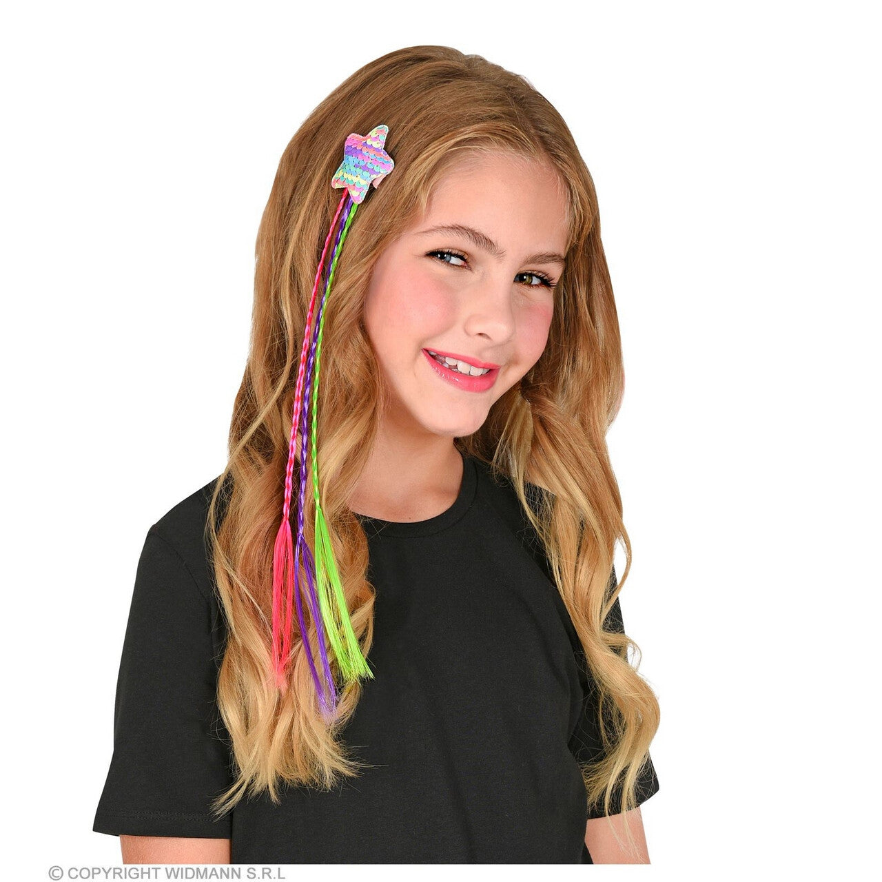 Op deze afbeelding zie je een Accessoires, van het merk Widmann. Prachtig Hair Extension Prinsessen Fee Starbraid