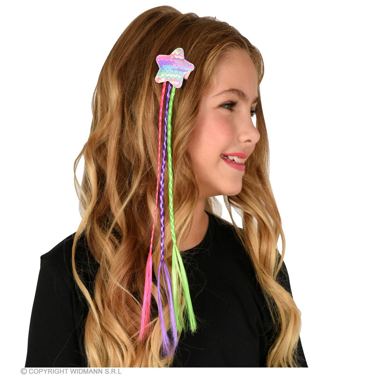 Op deze afbeelding zie je een Accessoires, van het merk Widmann. Prachtig Hair Extension Prinsessen Fee Starbraid