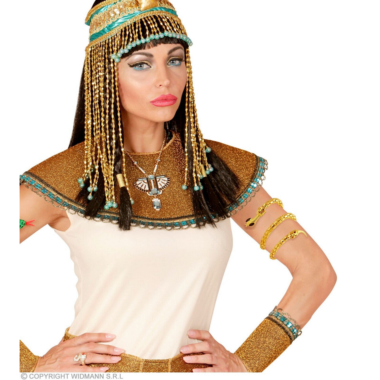 Op deze afbeelding zie je een Accessoires, van het merk Widmann. Gouden Slangen Armband Egyptische Schoonheid