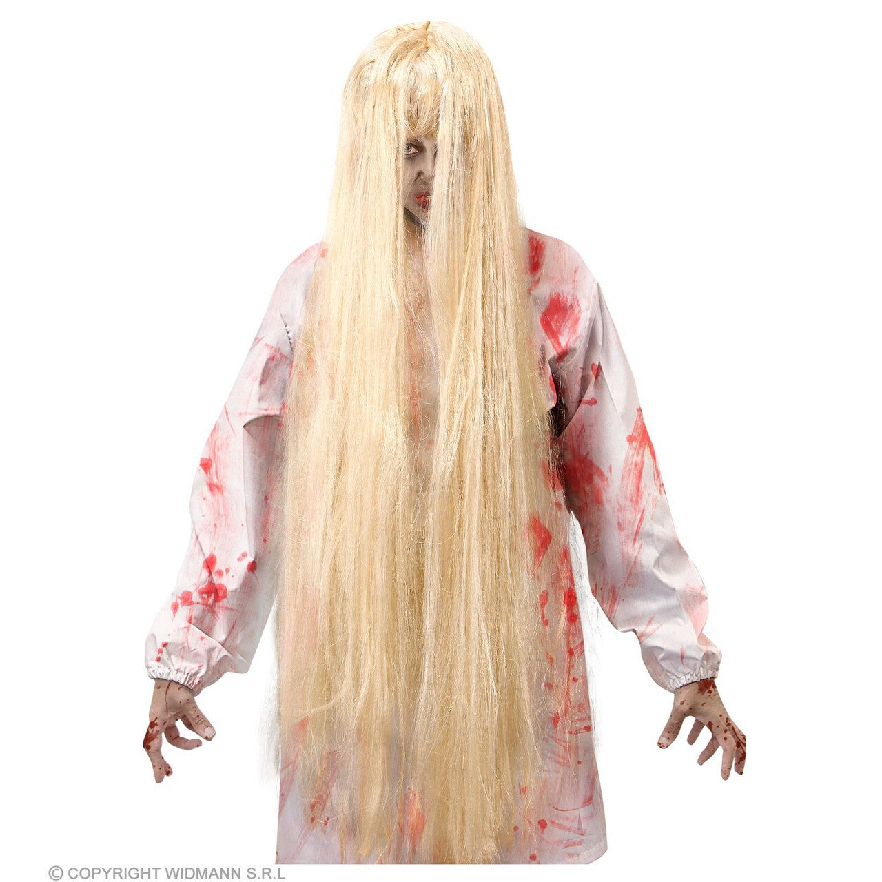 Op deze afbeelding zie je een Accessoires, van het merk Widmann. Horror Pruik Morgan 100cm Blond