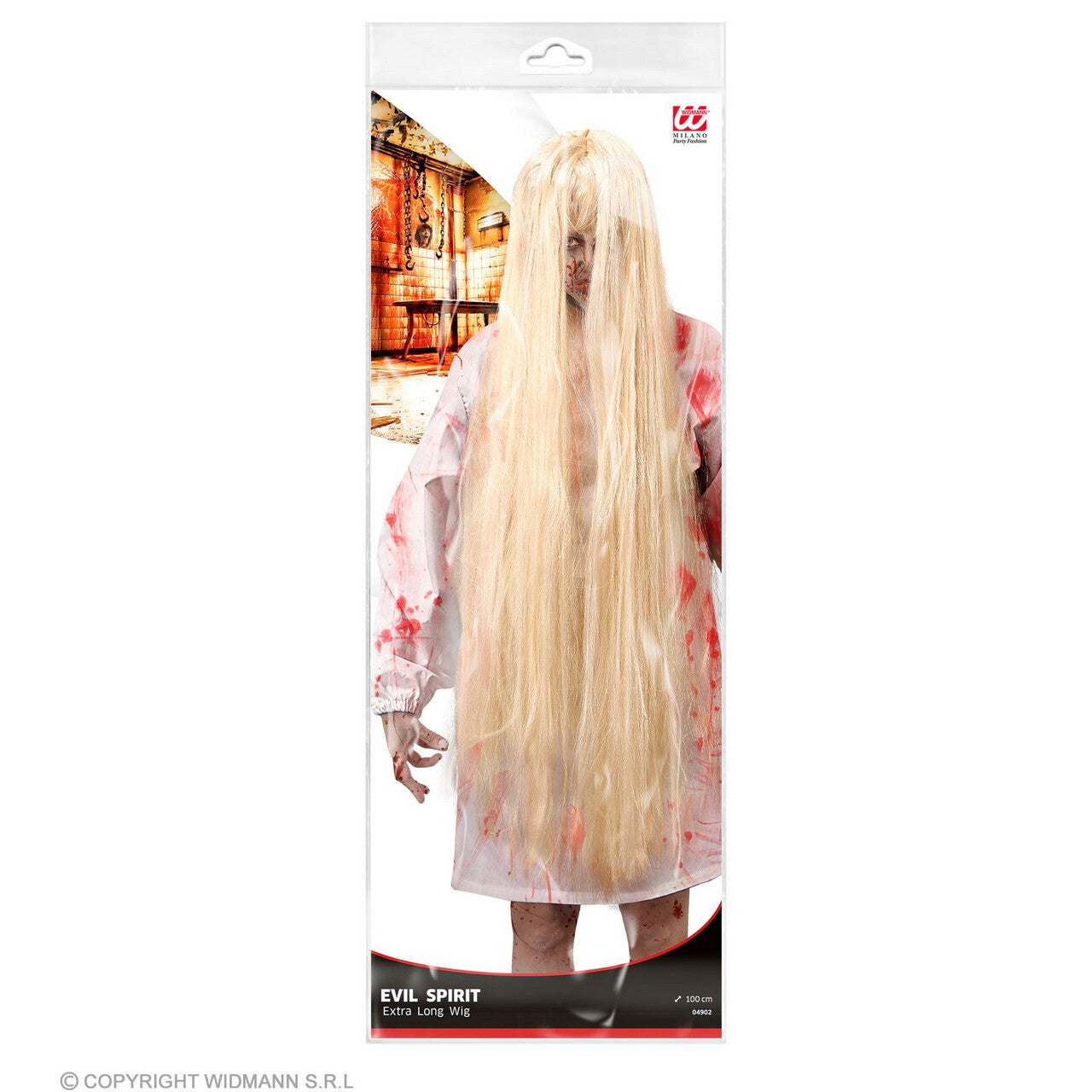 Op deze afbeelding zie je een Accessoires, van het merk Widmann. Horror Pruik Morgan 100cm Blond