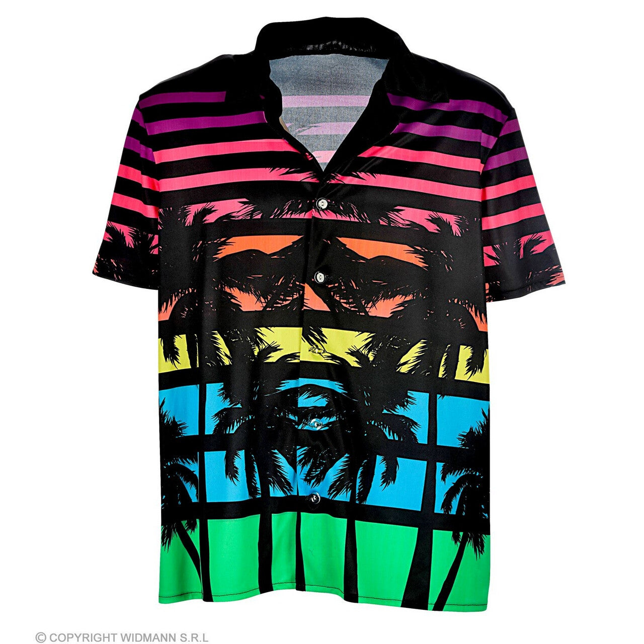 Op deze afbeelding zie je een Kostuums, van het merk Widmann. 80s Miami Palm Shirt Man