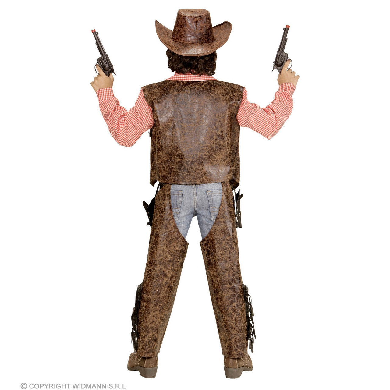 Op deze afbeelding zie je een Kostuums, van het merk Widmann. Cowboy Pistoolgevaarlijke Pieter Jongen Kostuum