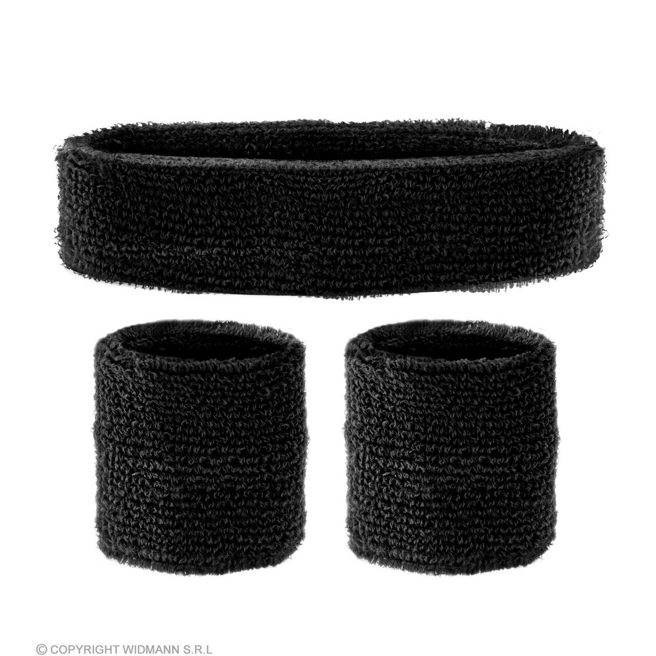 Op deze afbeelding zie je een Accessoires, van het merk Widmann. Zweetband Sport Set, Zwart
