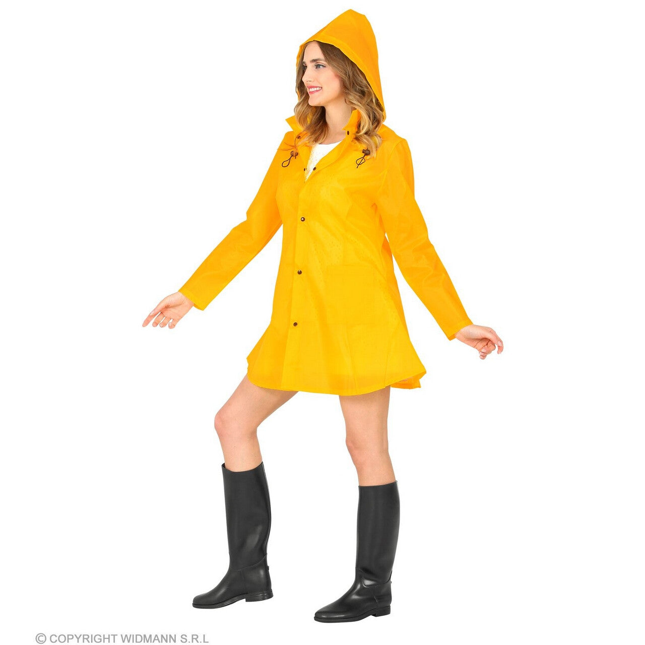 Op deze afbeelding zie je een Kostuums, van het merk Widmann. Tegen De Regen Jas Geel Georgina Vrouw