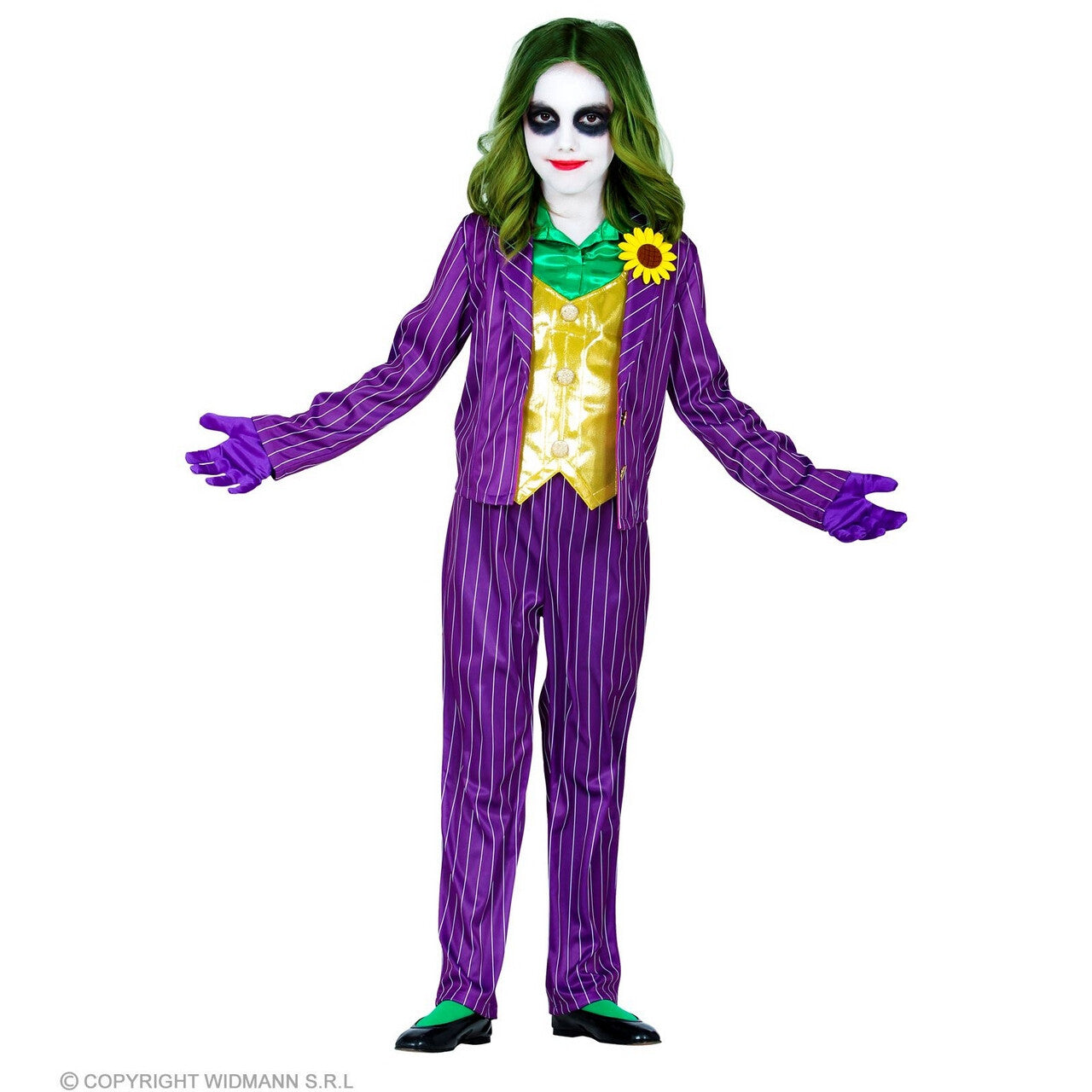 Op deze afbeelding zie je een Kostuums, van het merk Widmann. Plagerige Joker Joke Meisje Kostuum