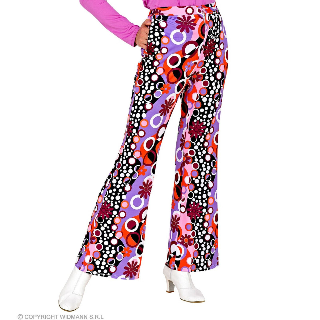 Op deze afbeelding zie je een Kostuums, van het merk Widmann. In De Dans Groove Broek Seventies Vrouw