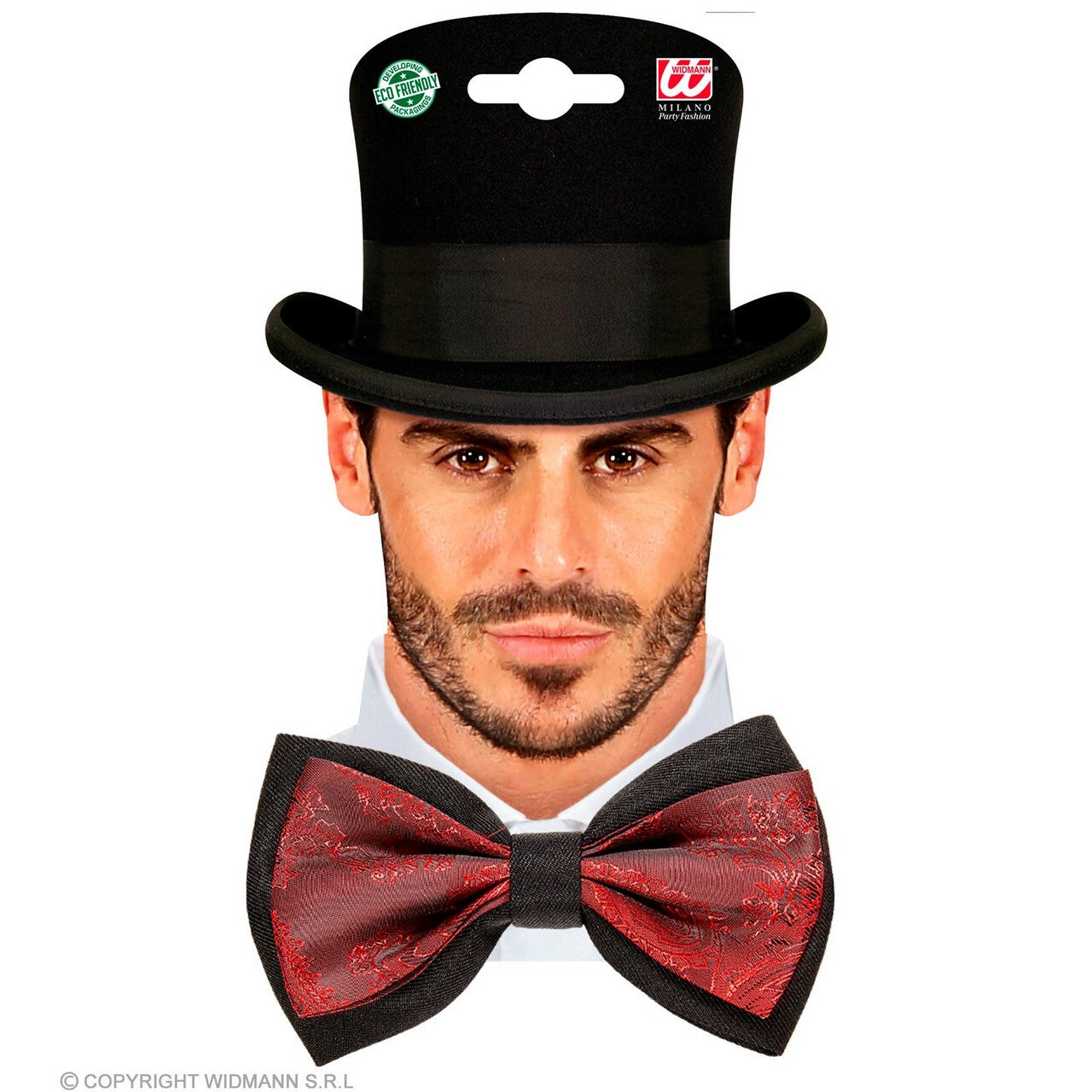 Op deze afbeelding zie je een Accessoires, van het merk Widmann. Luxe Bordeaux Rode Vlinderdas