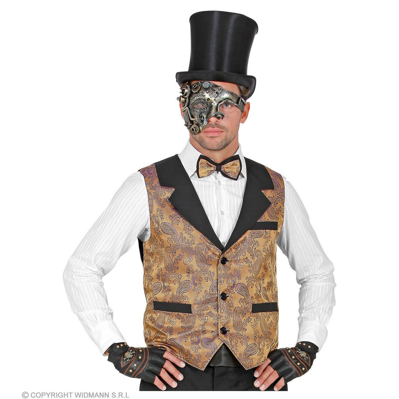 Op deze afbeelding zie je een Kostuums, van het merk Widmann. Steampunk Western Vintage Gilet Man