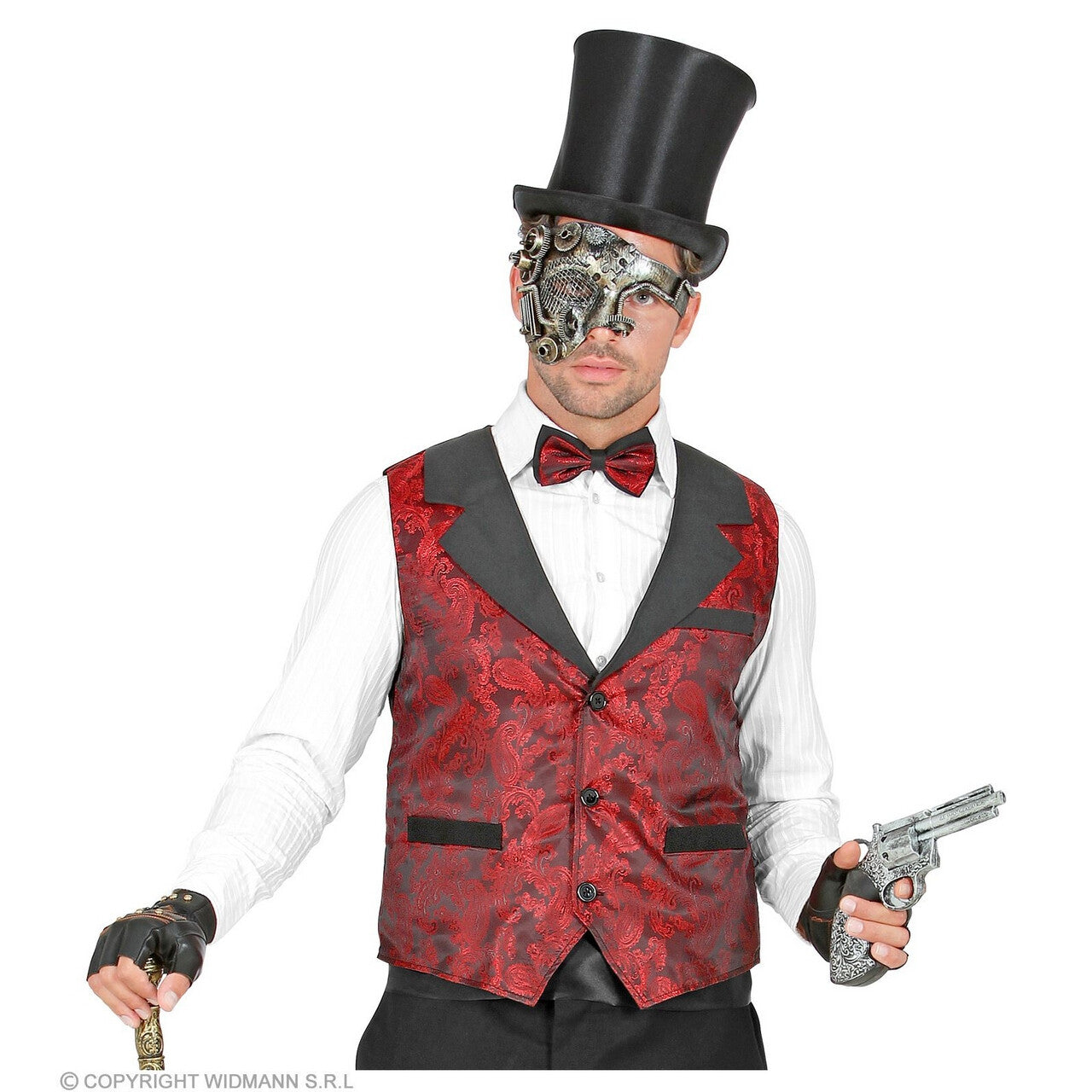 Op deze afbeelding zie je een Kostuums, van het merk Widmann. Graaf Dracula Steampunk Gilet Man