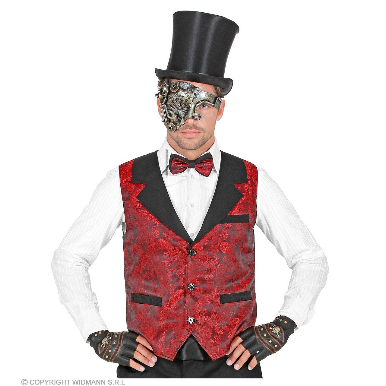 Op deze afbeelding zie je een Kostuums, van het merk Widmann. Graaf Dracula Steampunk Gilet Man