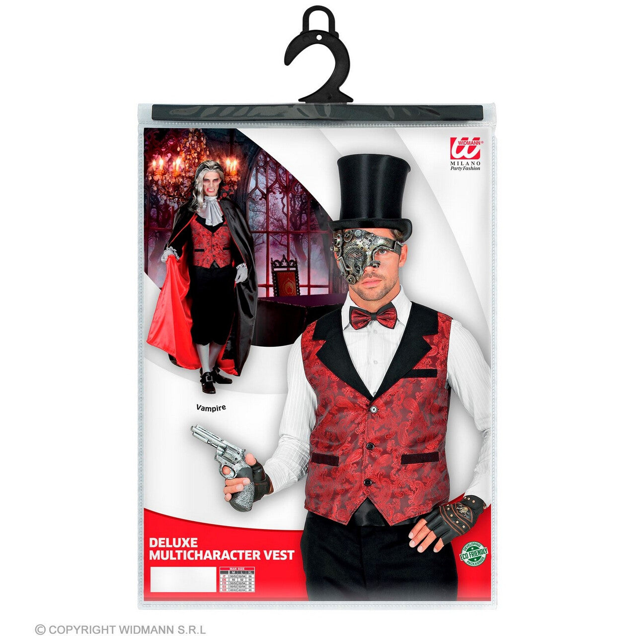 Op deze afbeelding zie je een Kostuums, van het merk Widmann. Graaf Dracula Steampunk Gilet Man