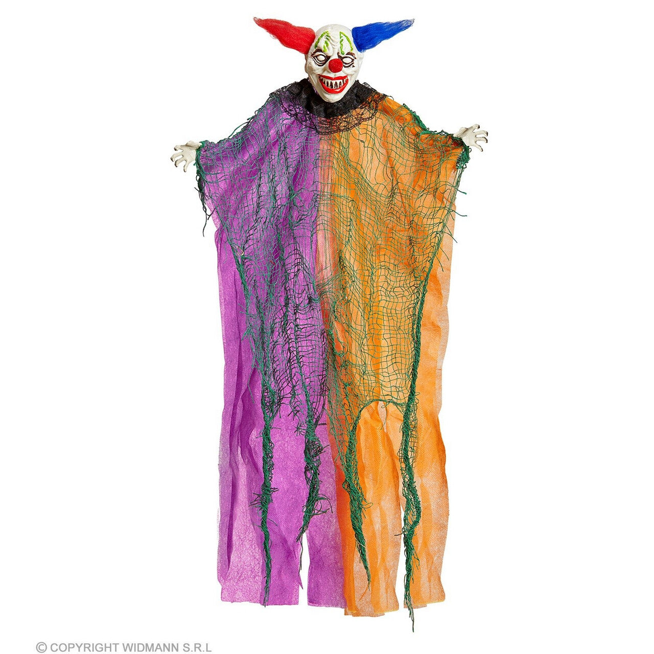Op deze afbeelding zie je een Decoratie, van het merk Widmann. Griezelige Decoratie Clown 61 Centimeter