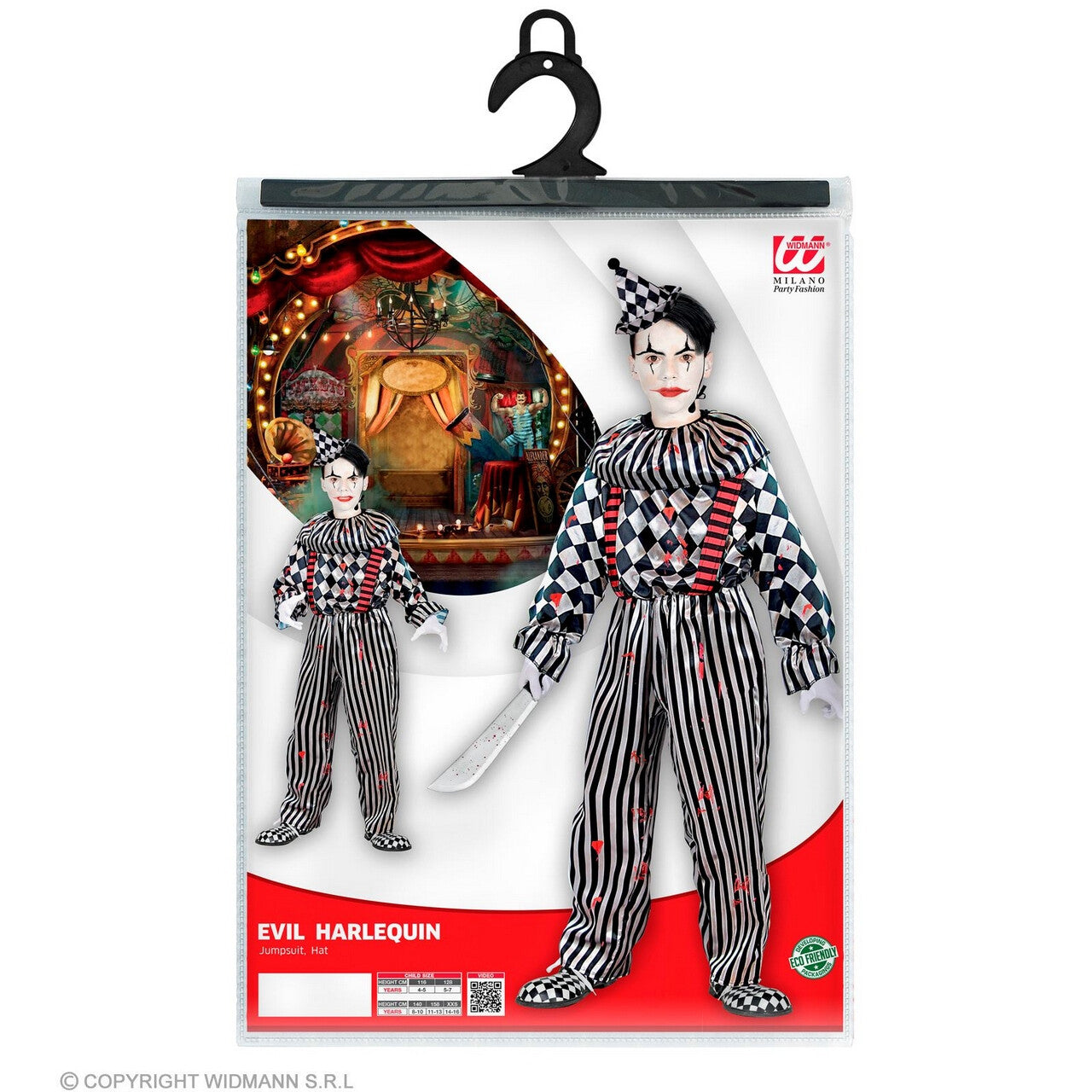 Op deze afbeelding zie je een Kostuums, van het merk Widmann. Op Zoek Naar Bloed Enge Clown Kind Kostuum