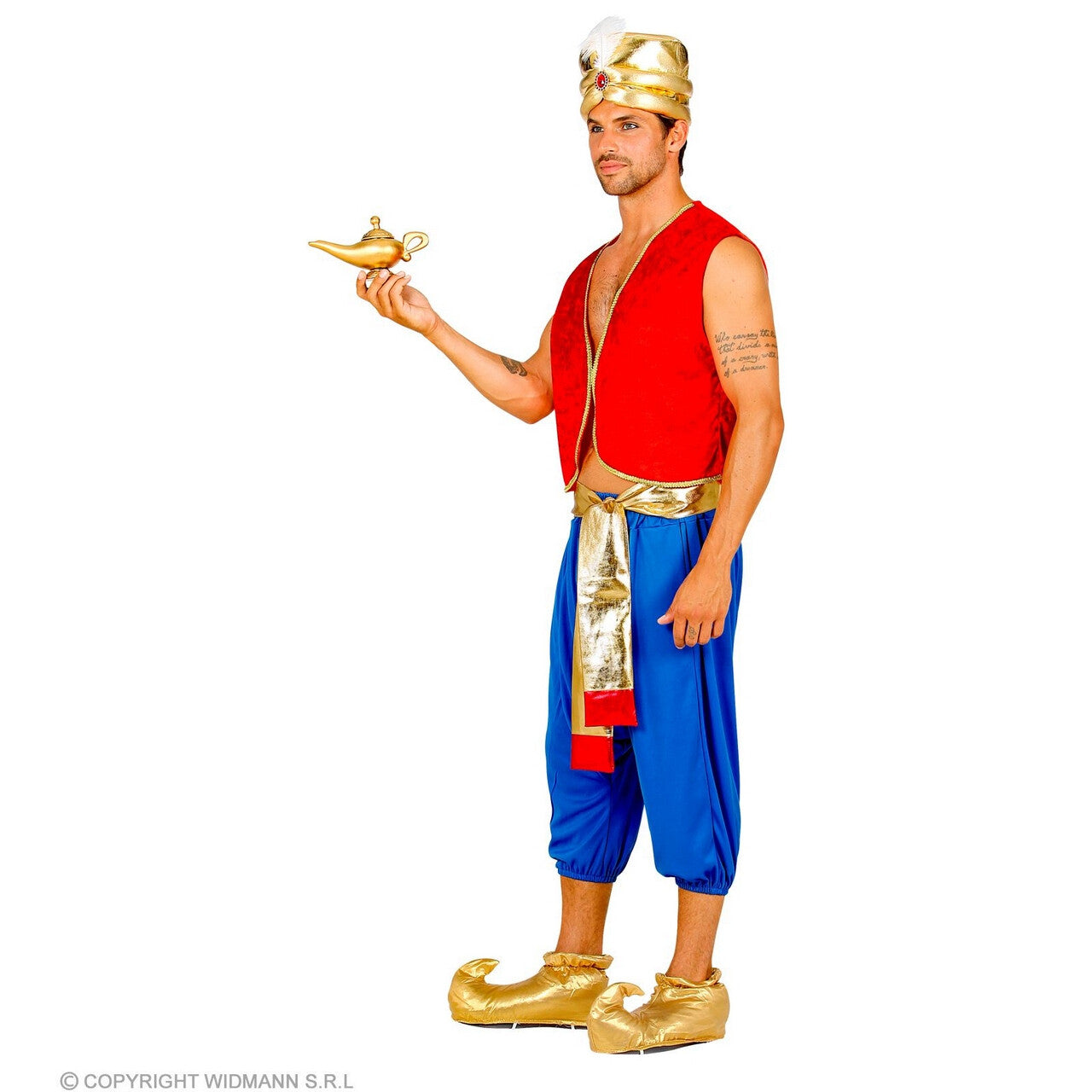 Op deze afbeelding zie je een Kostuums, van het merk Widmann. Aladdin Prins Van Agrabah Man Kostuum