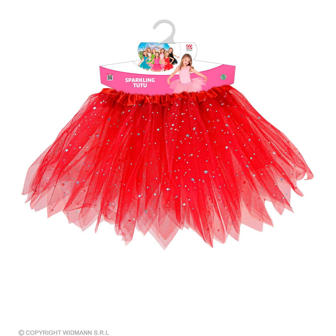 Op deze afbeelding zie je een Kostuums, van het merk Widmann. Starstruck Tutu 30 Centimeter Rood Meisje Kostuum