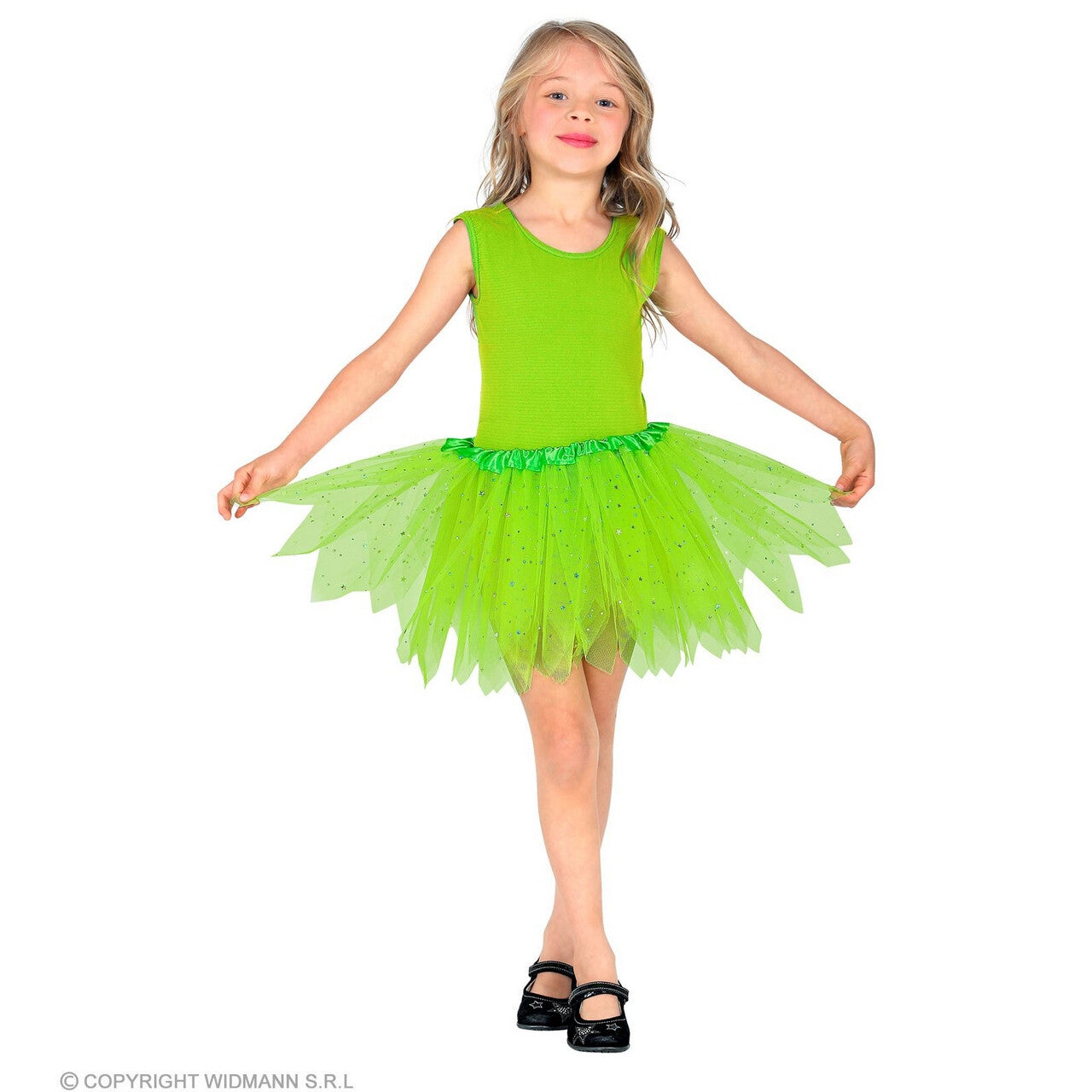 Op deze afbeelding zie je een Kostuums, van het merk Widmann. Bosfee Elisa Tutu 30 Centimeter Groen Meisje Kostuum
