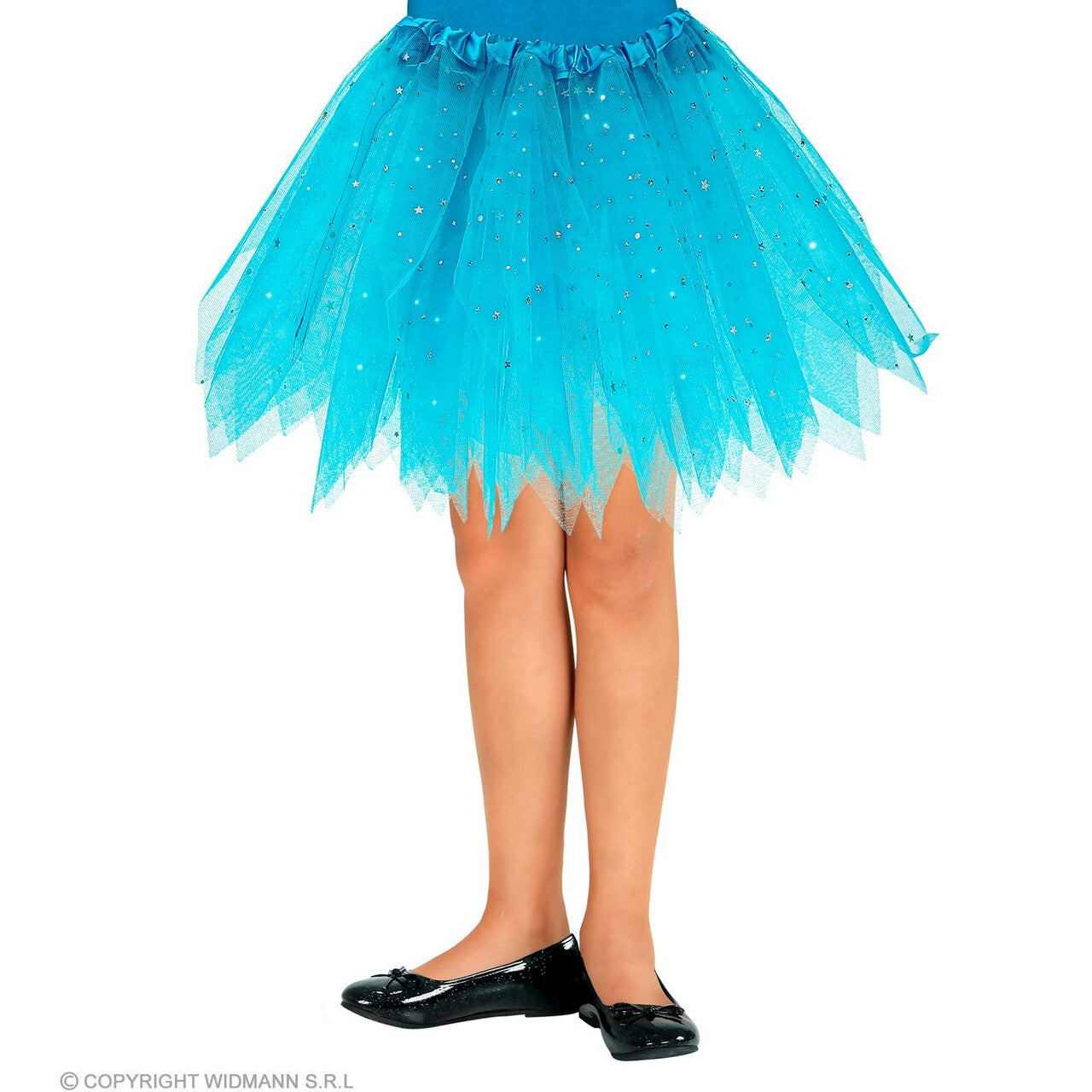Op deze afbeelding zie je een Kostuums, van het merk Widmann. Hemelse Sterren Tutu 30 Centimeter Blauw Meisje