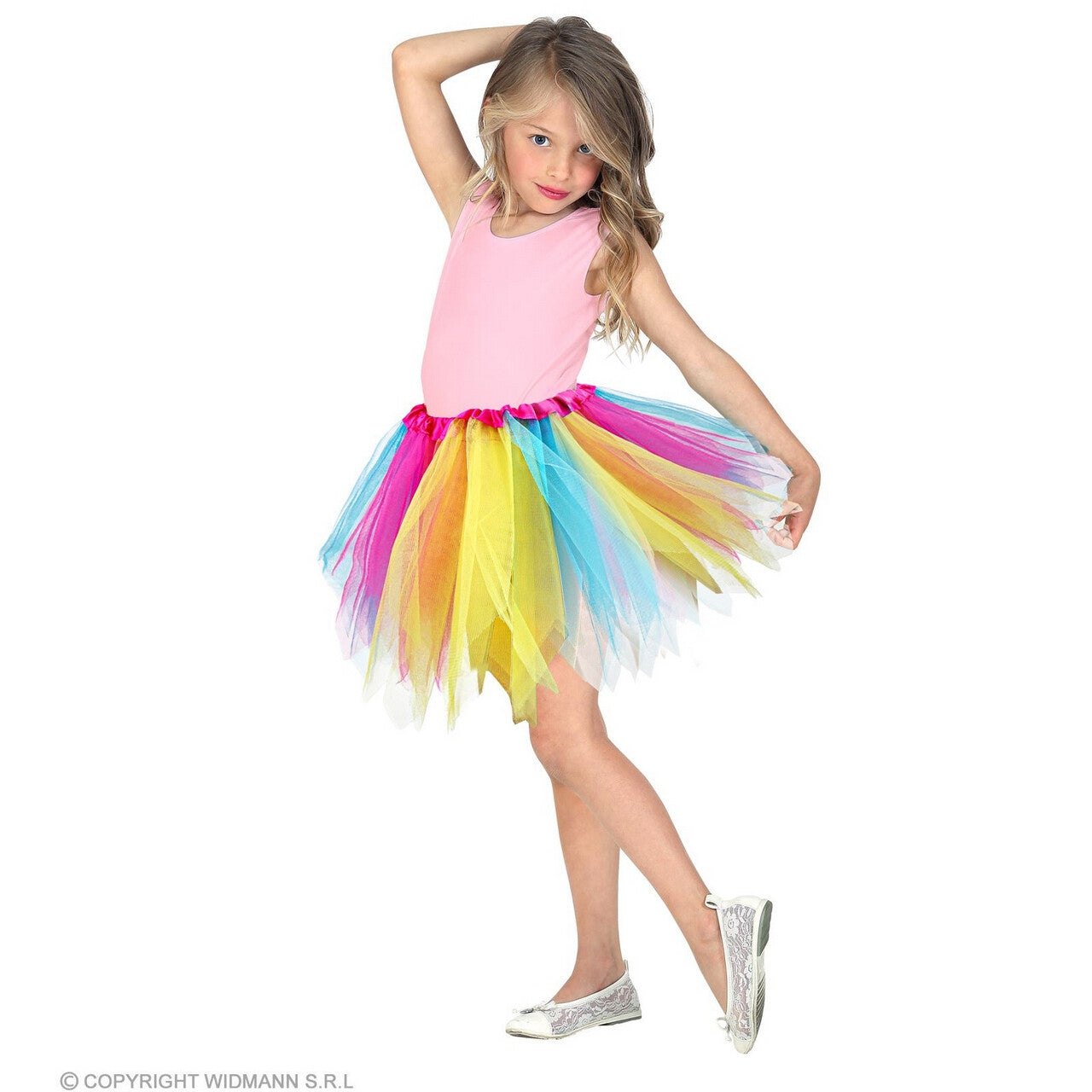 Op deze afbeelding zie je een Kostuums, van het merk Widmann. Dansen Op De Regenboog Eenhoorn Tutu 30 Centimeter Meisje