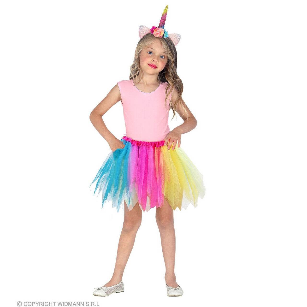 Op deze afbeelding zie je een Kostuums, van het merk Widmann. Dansen Op De Regenboog Eenhoorn Tutu 30 Centimeter Meisje