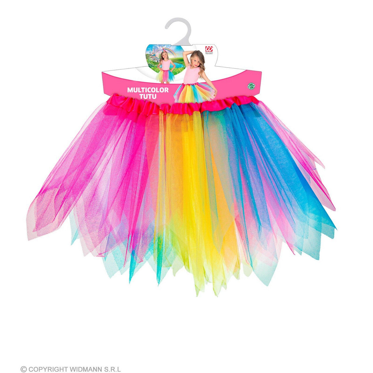 Op deze afbeelding zie je een Kostuums, van het merk Widmann. Dansen Op De Regenboog Eenhoorn Tutu 30 Centimeter Meisje