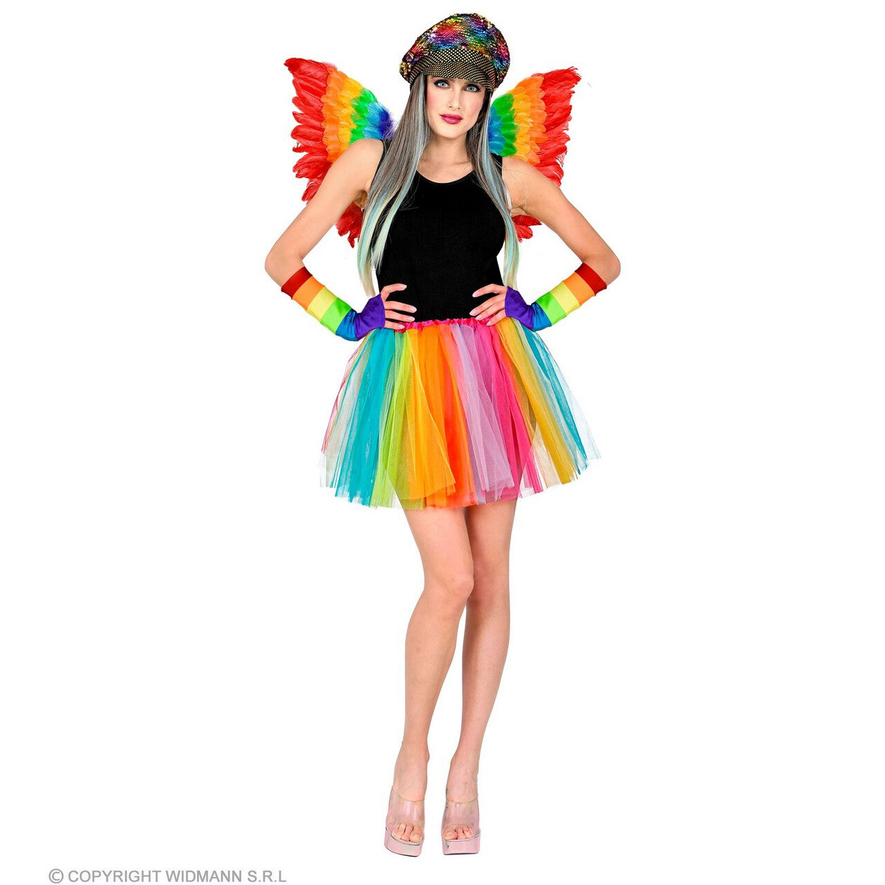 Op deze afbeelding zie je een Kostuums, van het merk Widmann. Vliegen Naar De Regenboog Tutu 40 Centimeter Vrouw