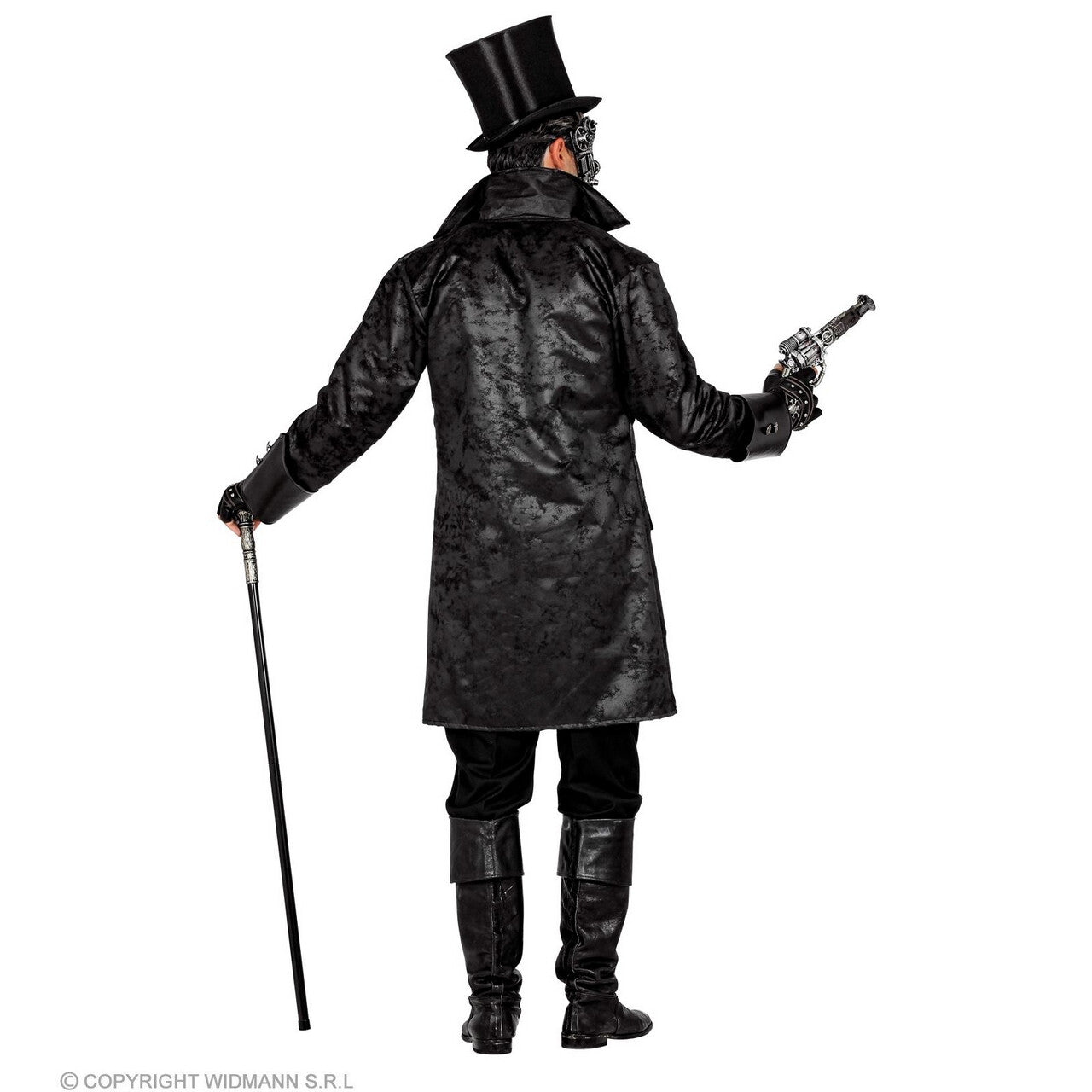Op deze afbeelding zie je een Kostuums, van het merk Widmann. Lederlook Steampunk Piraat Jas Serano Man