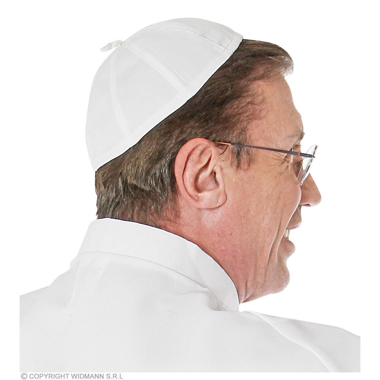Op deze afbeelding zie je een Accessoires, van het merk Widmann. Priestermutsje Wit