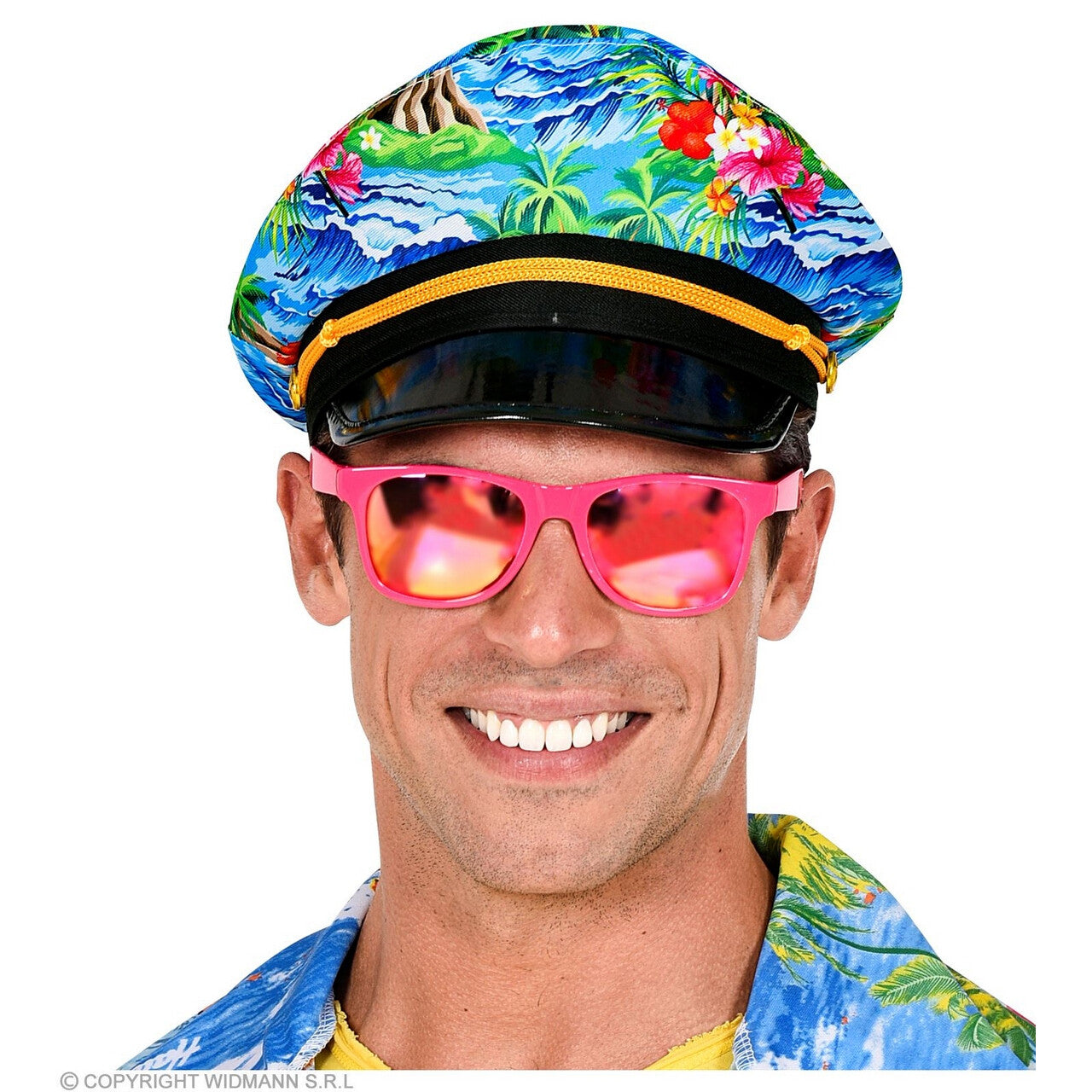 Op deze afbeelding zie je een Accessoires, van het merk Widmann. Zomerse Hawaii Kapitein Pet