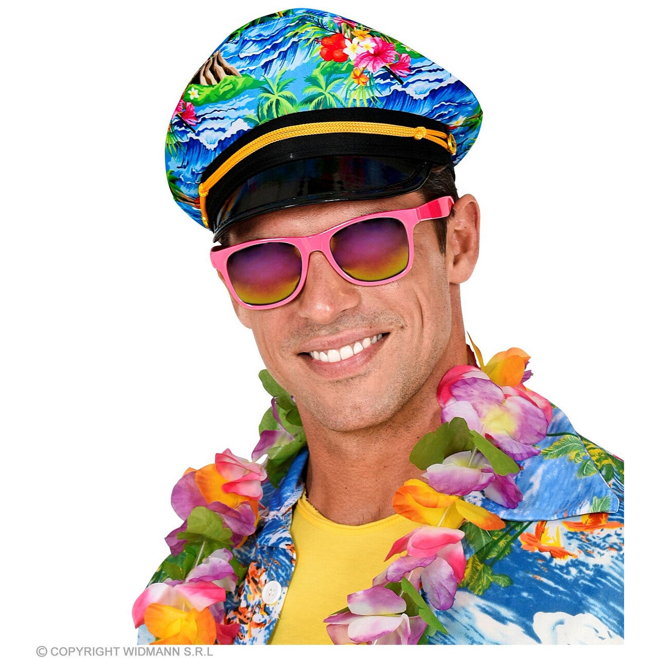 Op deze afbeelding zie je een Accessoires, van het merk Widmann. Zomerse Hawaii Kapitein Pet
