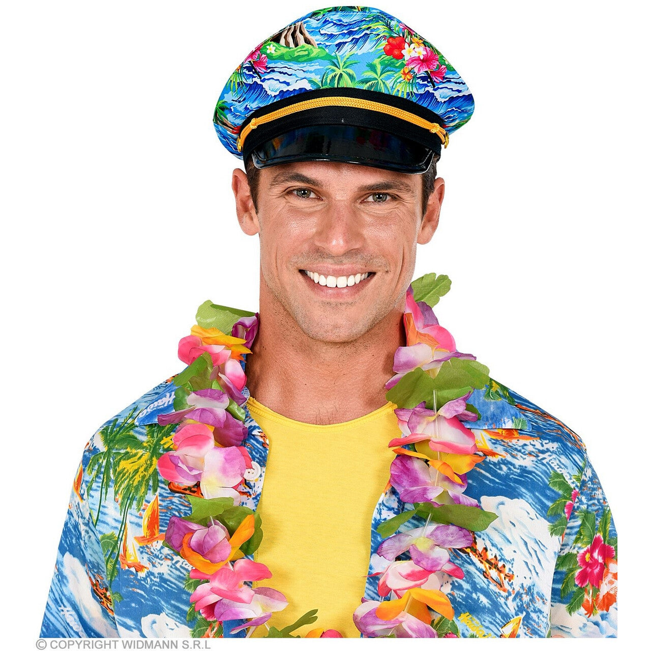 Op deze afbeelding zie je een Accessoires, van het merk Widmann. Zomerse Hawaii Kapitein Pet