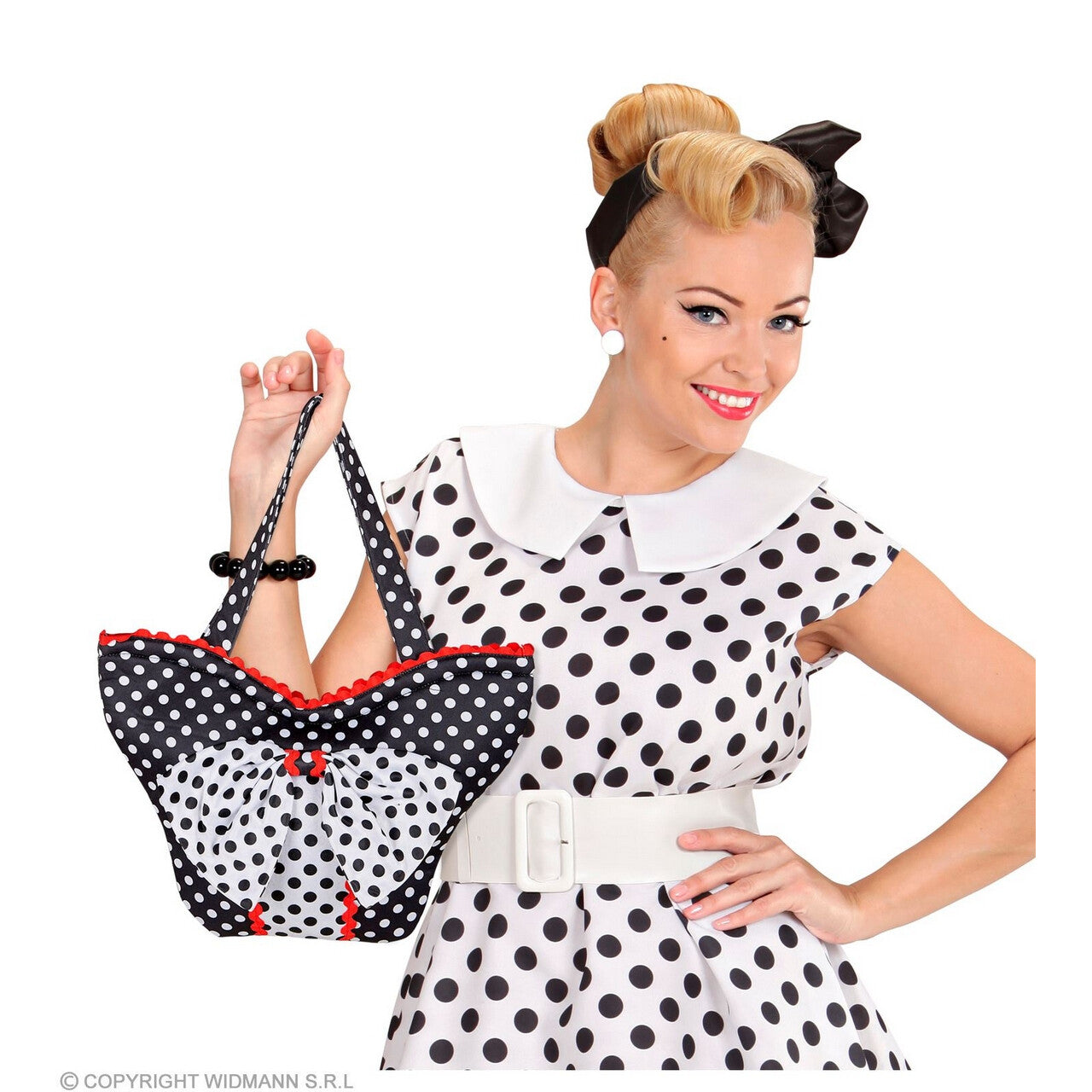 Op deze afbeelding zie je een Accessoires, van het merk Widmann. Duizelingwekkende Stippen Shopper Tas Polkadot