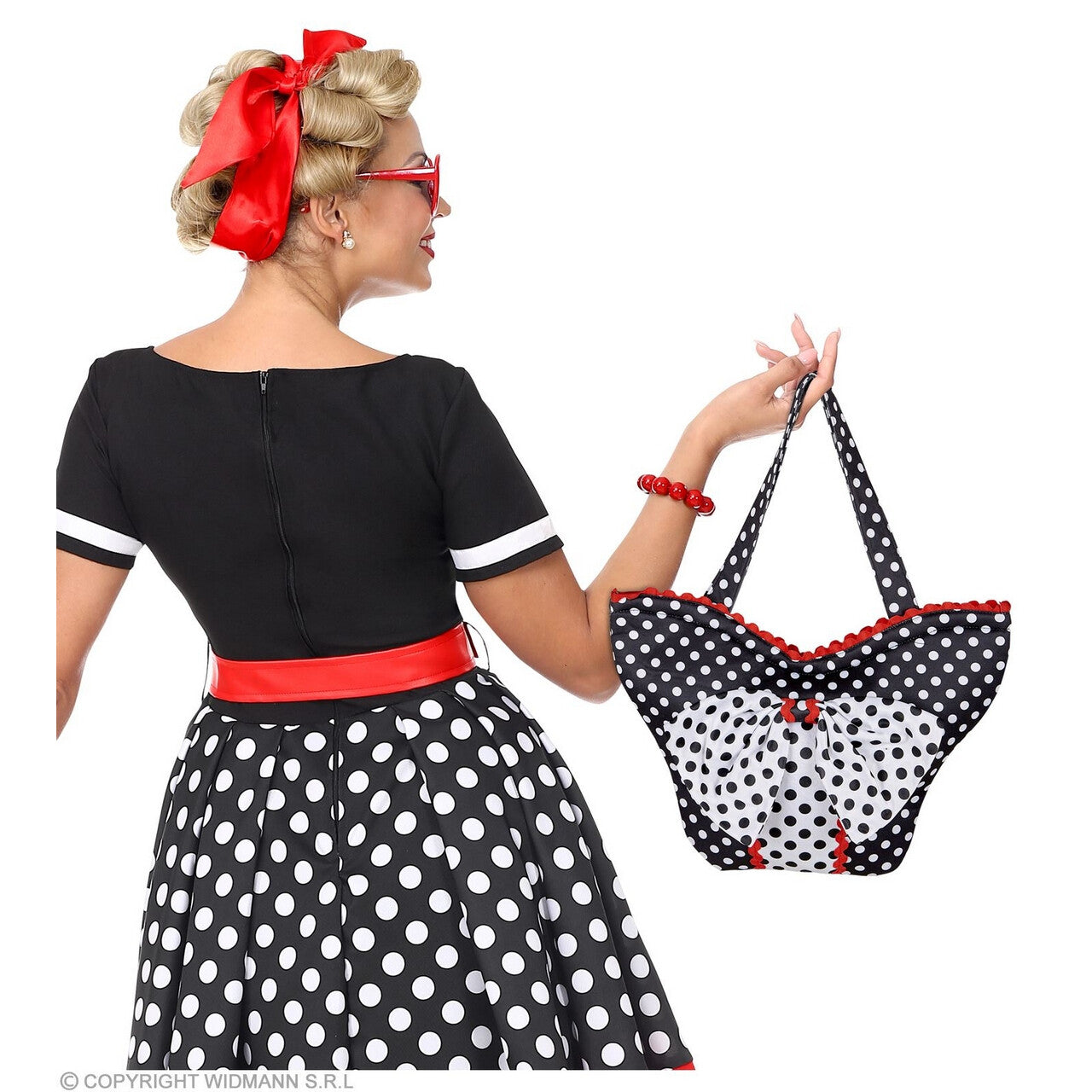Op deze afbeelding zie je een Accessoires, van het merk Widmann. Duizelingwekkende Stippen Shopper Tas Polkadot