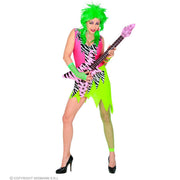 Op deze afbeelding zie je een Kostuums, van het merk Widmann. Wilde Rock Chick Vrouw Kostuum