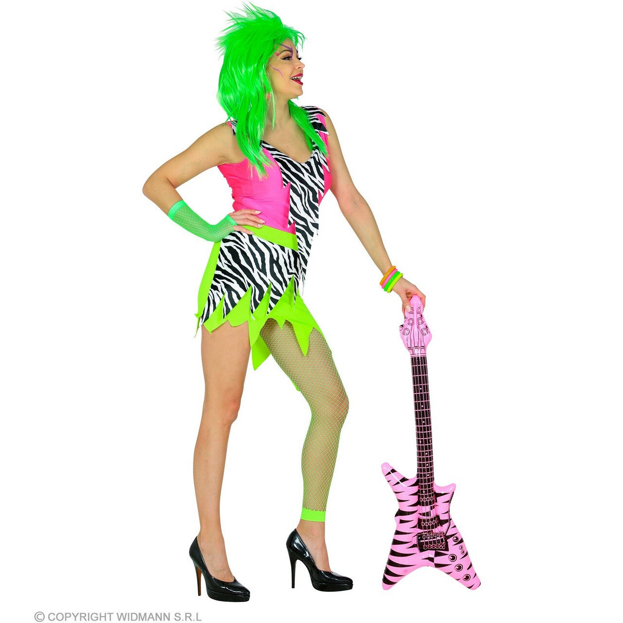 Op deze afbeelding zie je een Kostuums, van het merk Widmann. Wilde Rock Chick Vrouw Kostuum
