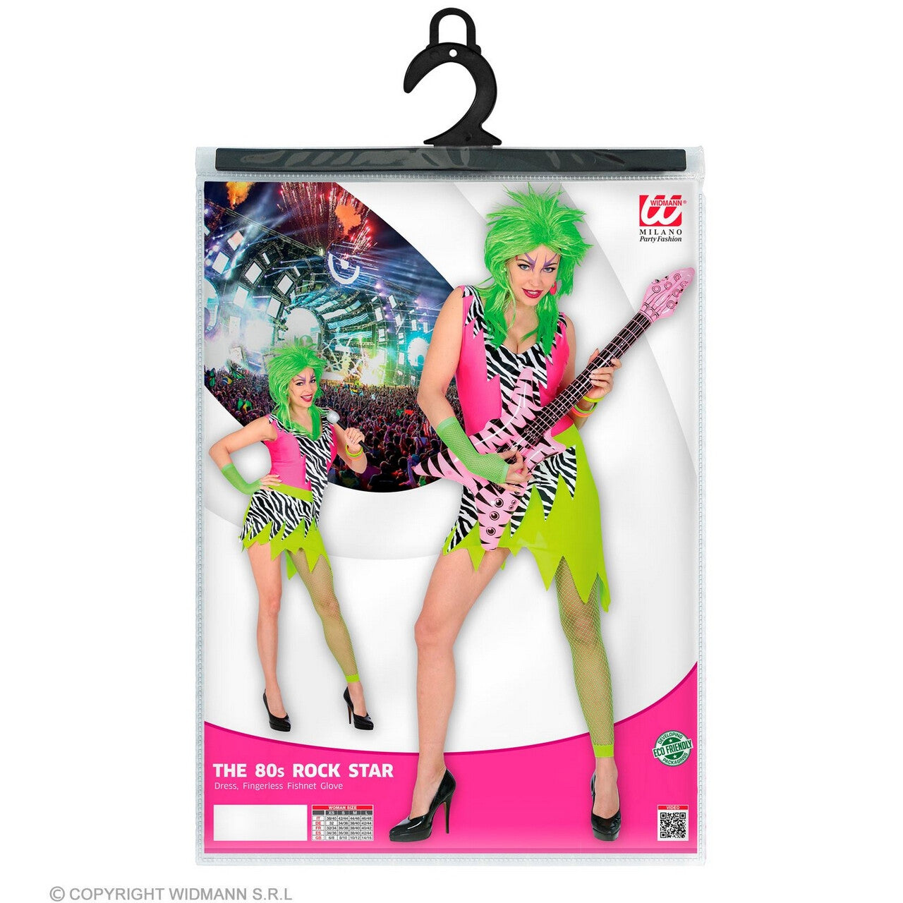 Op deze afbeelding zie je een Kostuums, van het merk Widmann. Wilde Rock Chick Vrouw Kostuum