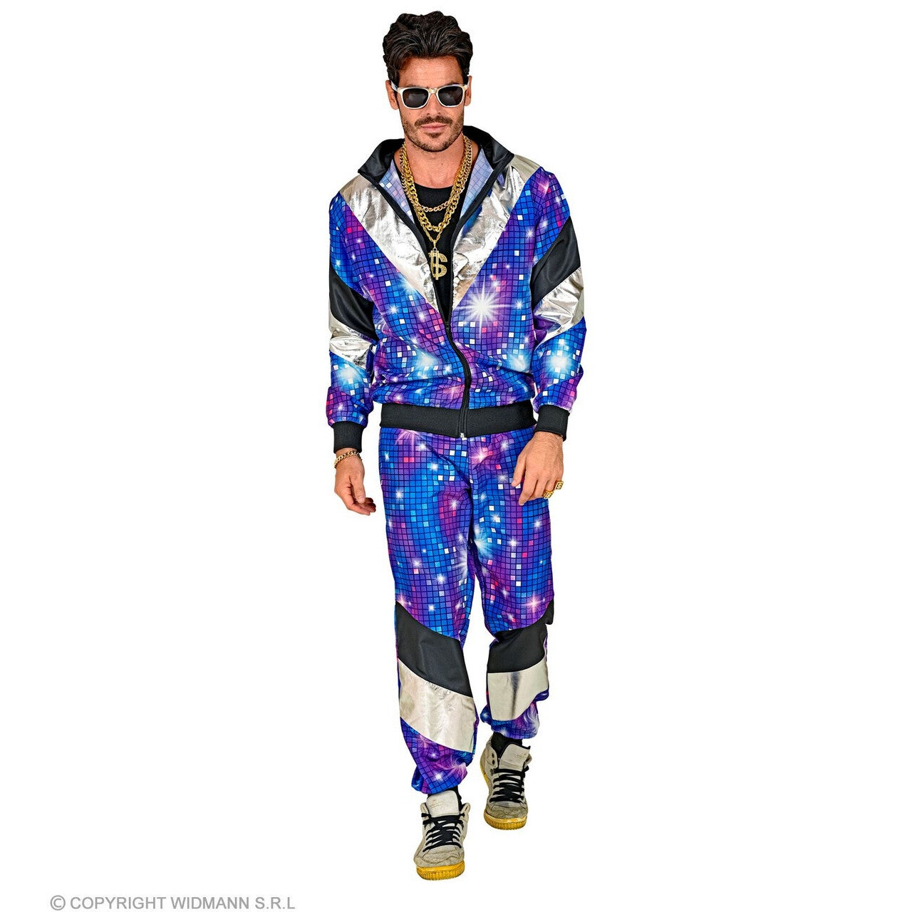 Op deze afbeelding zie je een Kostuums, van het merk Widmann. Discobal Sparkle 80s Kostuum