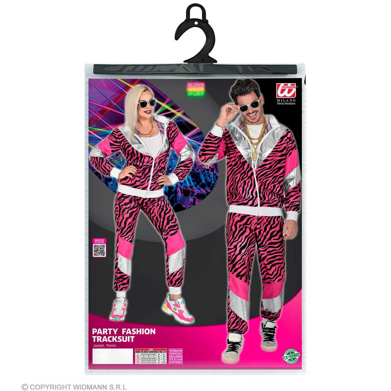 Op deze afbeelding zie je een Kostuums, van het merk Widmann. Tijgerlicious Roze Jaren 80 Kostuum