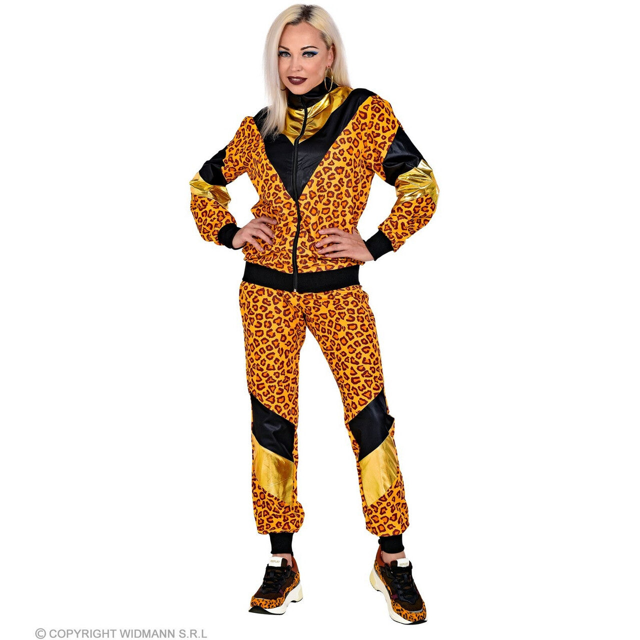 Op deze afbeelding zie je een Kostuums, van het merk Widmann. Wilde Jaren 80 Panter Kostuum