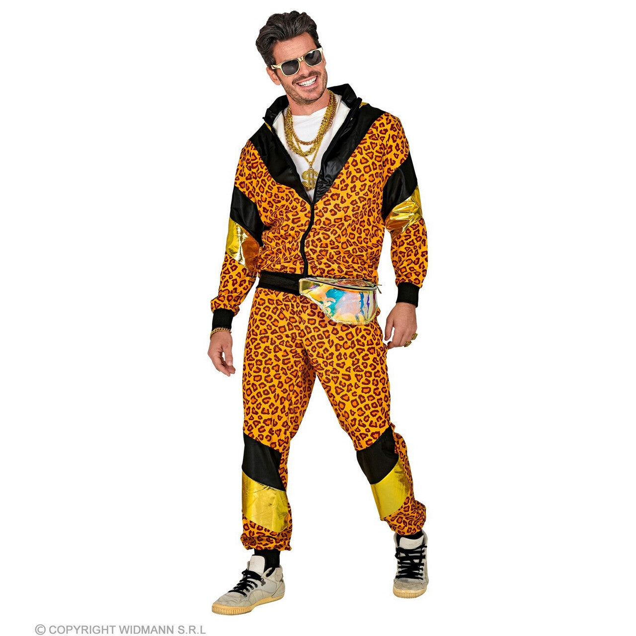 Op deze afbeelding zie je een Kostuums, van het merk Widmann. Wilde Jaren 80 Panter Kostuum
