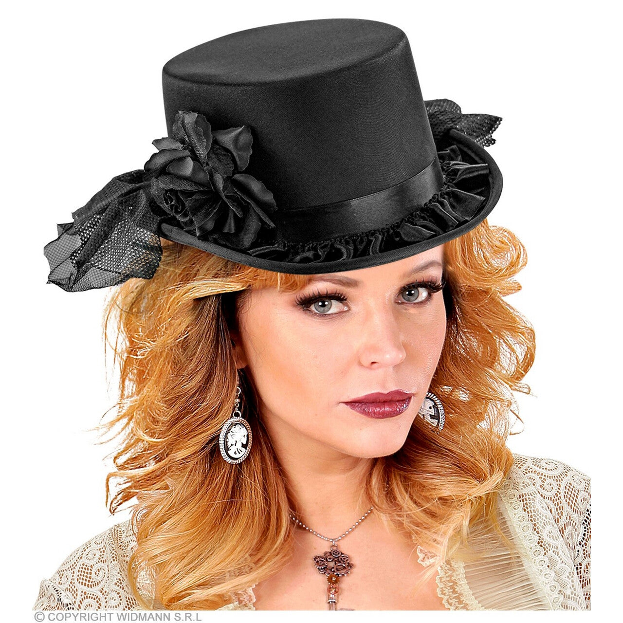 Op deze afbeelding zie je een Accessoires, van het merk Widmann. Deftige Hoge Hoed Dames Cornelia