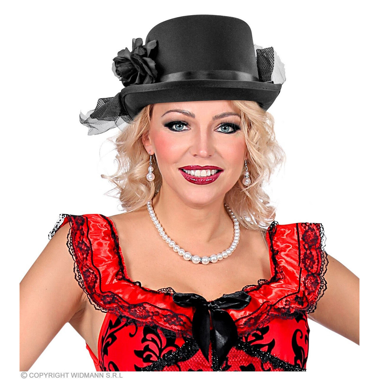 Op deze afbeelding zie je een Accessoires, van het merk Widmann. Deftige Hoge Hoed Dames Cornelia